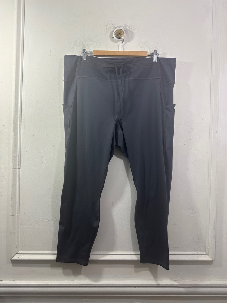 Fabletics Pants Size 4X Grey Leggings Elastic Waist Drawstring Pockets